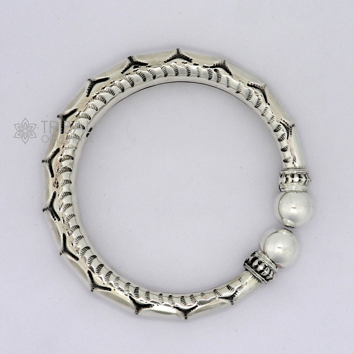 925 sterling silver handmade customized work bangle bracelet kada