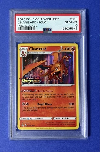 2020 Pokémon SWSH BSP Charizard Holo Pre-Release #066 PSA 10 GEM MT