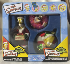 THE SIMPSONS XMAS ORNAMENTS GIFT SET, COLLECTOR, SET KURT S. ADLER 20TH CENTURY