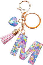 Colorful Initial Letter Keychains for Women Girls Alphabet Keychain