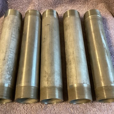 Lot Of 5 .1-1/4  x 8-1/4  Pipe Nipples Stainless  Steel 304 Sch 80 .NEW 