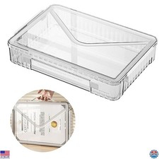 Marte Vanci Clear Plastic Storage Bin with Lid - Stackable Case for A4, Crafts