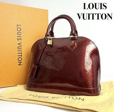 Louis Vuitton M91691 Monogram Vernis Alma PM Handbag, Red