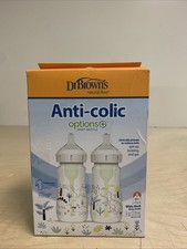 Dr. Brown's Options Wide-Neck Baby Bottles 9oz - 2pk Dino, Anti-Colic, 0m 