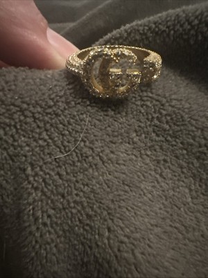 GUCCI DOUBLE G KEY RING WITH CRYSTALS / SIZE:6''