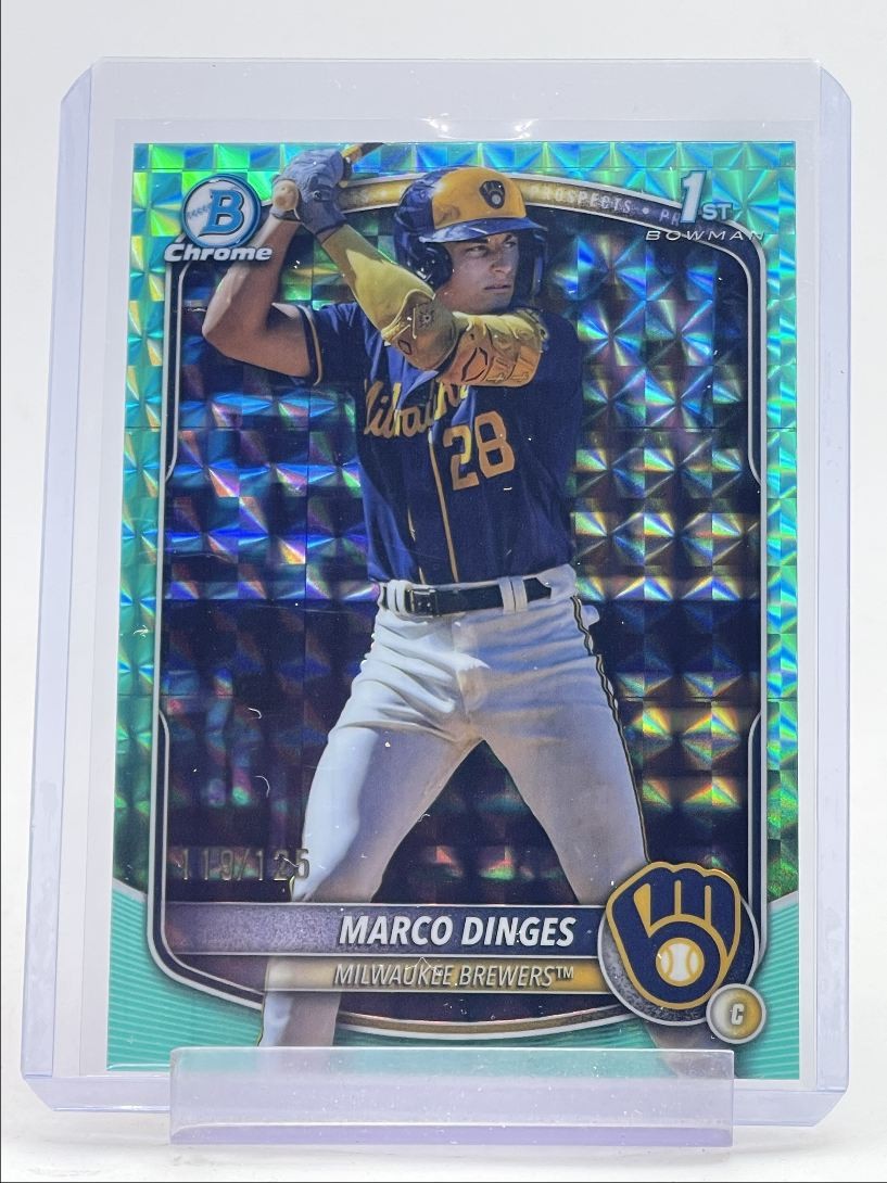 MARCO DINGES 2025 BOWMAN CHROME 1ST AQUA GEOMETRIC BREWERS /125 Q5451
