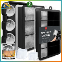 Silikon EiswüRfelform Set 3 StüCk Bpa-Frei FüR Cocktails & Drinks
