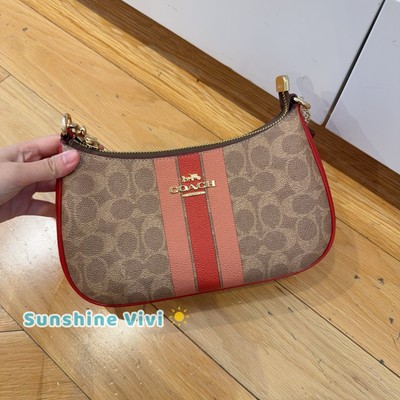 NWT Coach Teri Shoulder Bag In Signature Canvas With STRIPE CAL81