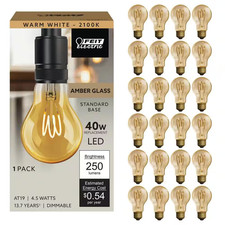 40-Watt Equivalent A19 Dimmable H Shape Filament Amber Glass E26 Vintage Edison