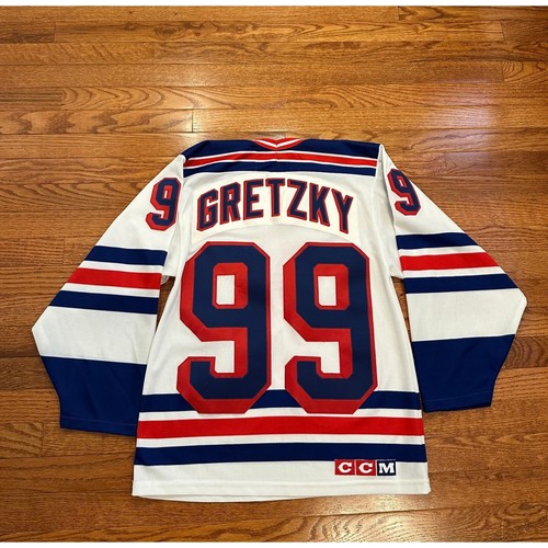Vintage CCM Wayne Gretzky #99 New York Rangers NHL Hockey Jersey Mens Small Sewn