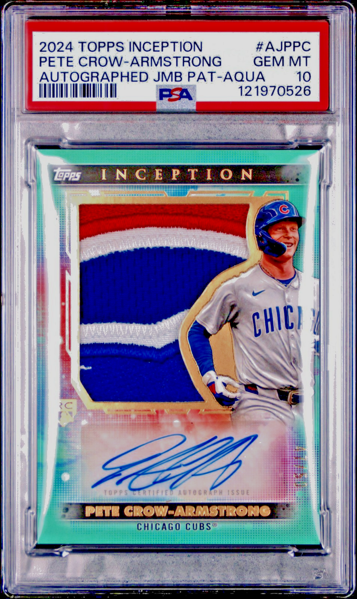 PETE CROW-ARMSTRONG 2024 TOPPS INCEPTION JUMBO PATCH AUTO AQUA /50