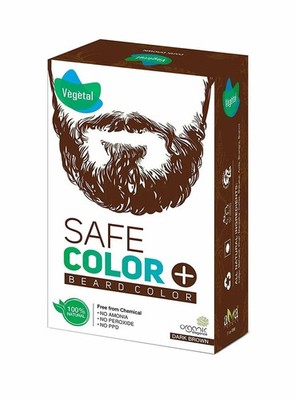 Organic Chemical & Allergy Free Bio Natural Beard Hair Dark Brown Color USA