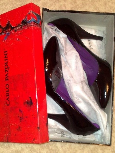 Women Carlo Pazolini Heels Black Leather 38.5 #O39J