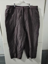 EILEEN FISHER Pants Womens 2X Crop Georgette Crepe Silk Linen Loose Relax Pocket