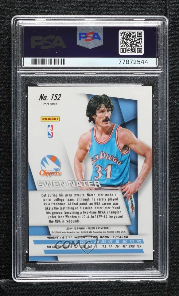 PSA/DNA 2014 Panini Prizm Silver Swen Nater #152 PSA/DNA Authentic Card & Auto - Image 2 of 2