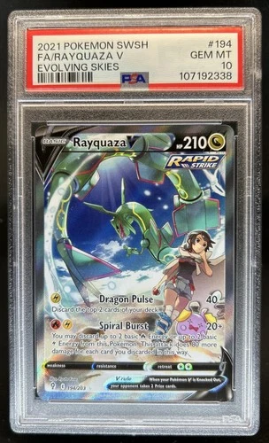 2021 Pokemon SWSH Evolving Skies Rayquaza V #194/203 PSA 10 GEM MINT