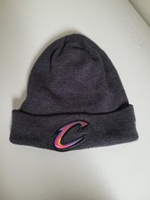 Cleveland Cavaliers Cavs Winter Knit Beanie Hat OSFA Dark Gray With Tie-Dye Logo