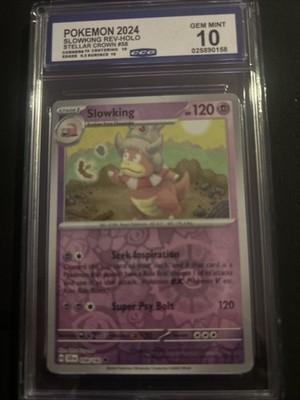 CCG Gem Mint 10 Pokémon TCG Slowking Reverse Holo Card 058/142
