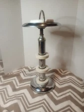 Chrome Mid Century Modern Art Deco Standing Floor Ashtray 22 3/4 Inches Cigar