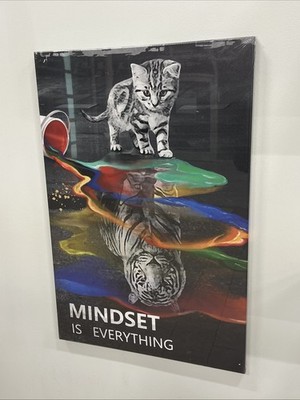 Motivational Canvas Wall Art Cat Tiger Inspirational Entrepreneur Quotes Post...