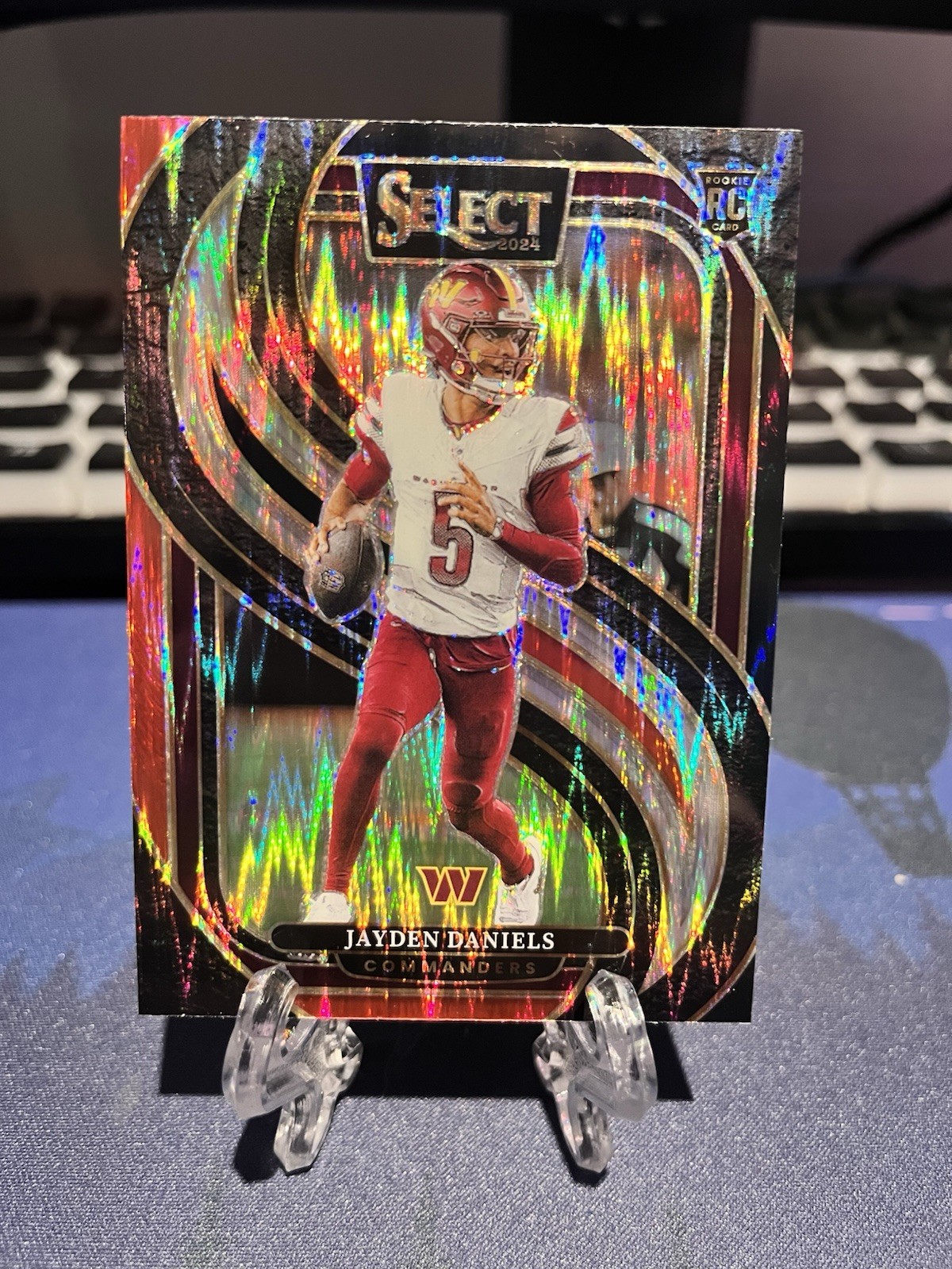 Panini 2024 Select Jayden Daniels Red and black shock #112 Rookie Premier Level