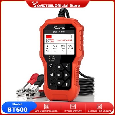 VDIAGTOOL BT500 6-24V Battery Tester 5-3000CCA 12V Load Tester Battery Analyzer