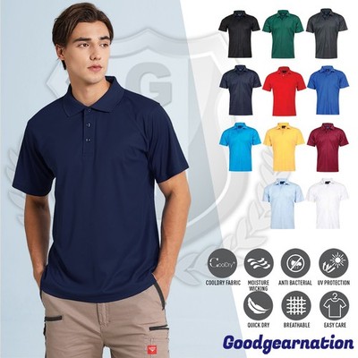 Plain Mens Polo Shirt, Short Sleeve Solid Colour Polyester or Cotton cool  UK