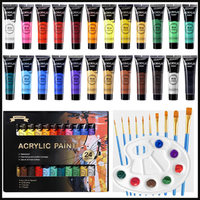 Artkunst Acrylfarben Set 24 X 36 ML Mit 10 Pinseln Und Leinwand FüR Holz Papier