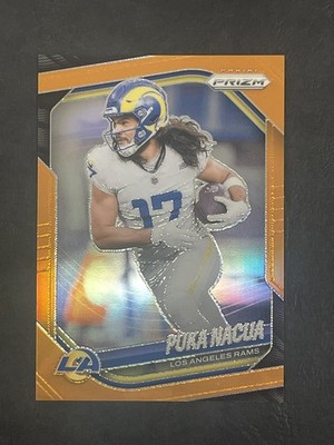 2025 Panini Prizm Puka Nacua #205 Orange Prizm #060/249 Los Angles Rams