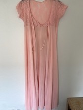 Vintage JcPenney Coral Lace Nightgown Set Slip Dress Peignoir Large