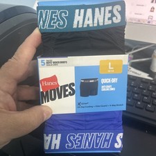 HANES BOYS Size L Multi colored Boxer Briefs Moves Quick Dry 5 Tagless 12-14