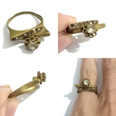Ancient Bronze Antique Style Roman Widding Ring Old Artifact Handmade Copper