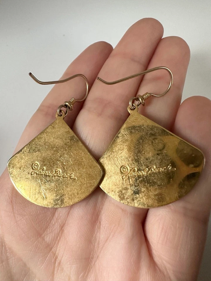 Laurel Burch gold tone willow branch fan shape Earrings - Image 4 of 4