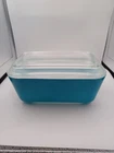 Vintage PYREX 0502 Blue Fridge Container With Lid Refrigerator