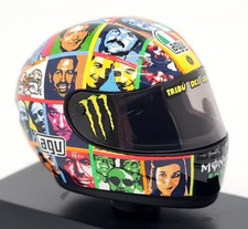 Minichamps 1/8 Valentino Rossi Laguna Seca 2010 AGV Moto GP Crash Helmet + Case