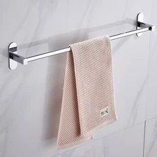 Stainless Steel Towel Shelf Wall-Mounted Bathroom Holder Adhesive Towel Bar  *