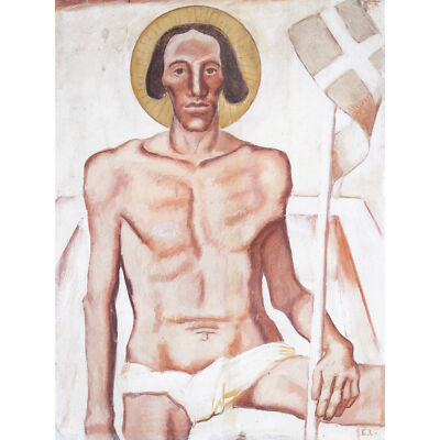 Egger-Lienz Der Auferstandene Christus religiöses Gemälde großer Kunstdruck 18 x 24 Zoll