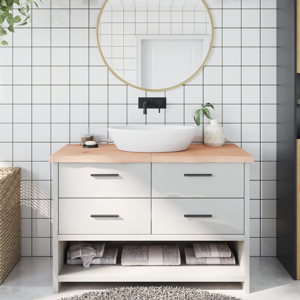 Piano Bagno Legno Massello 120x60 vidaXL | Stile Rustico e Naturale