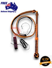 Genuine Stockwhip kangaroohide Leather,Muster & Blk 5.5 Ft Stock whip, 12 Plait