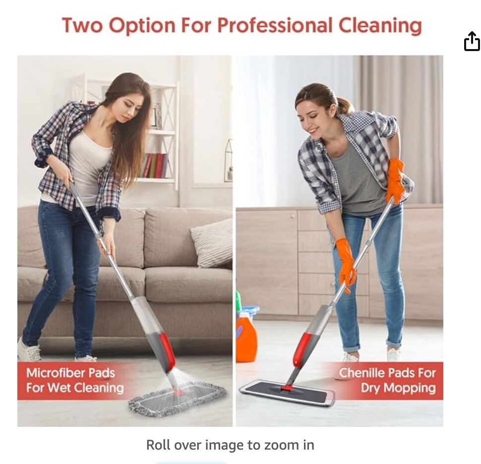 MEXERRIS Microfibre Mop Spray Floor Mop with Spray BRAND NEW IN