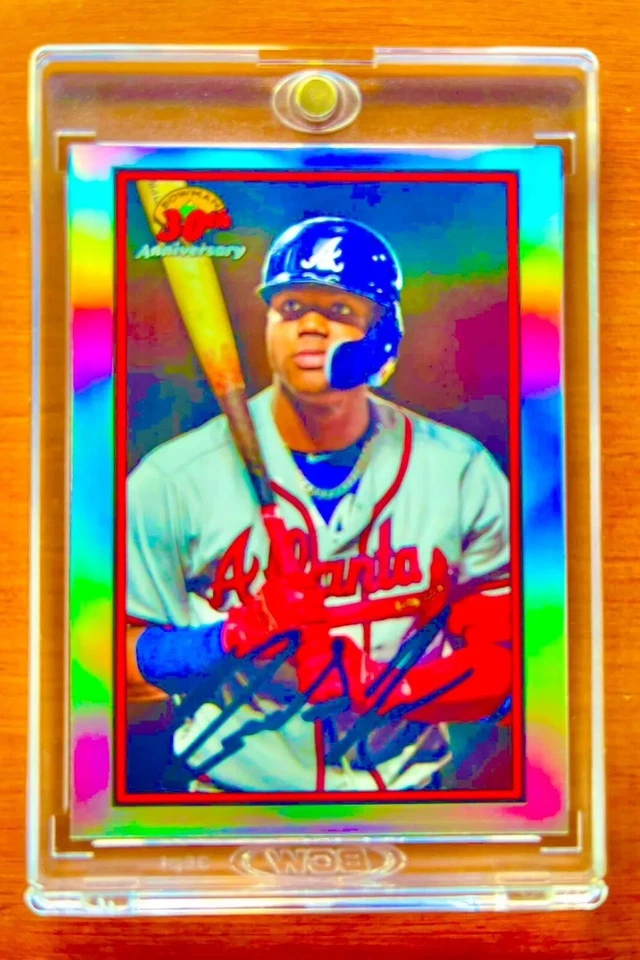 Ronald Acuna Jr. RARE REFRACTOR INVESTMENT CARD SSP BOWMAN CHROME BRAVE MVP MINT - Image 2 of 4