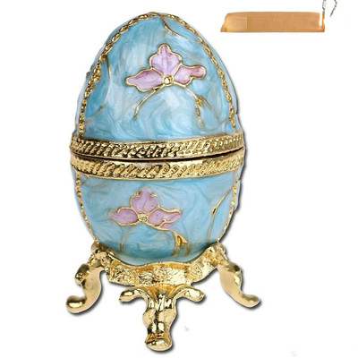 Vintage Egg Shaped Trinket Box Hinged Jewelry Ring Holder Collectible