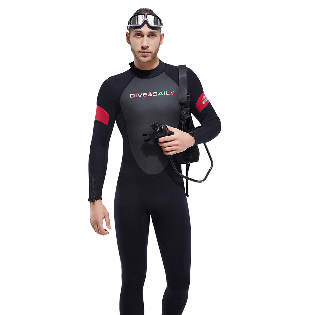 Onepiece Diving Suits Men Women 3MM Neoprene Surfing Wetsuits (Black