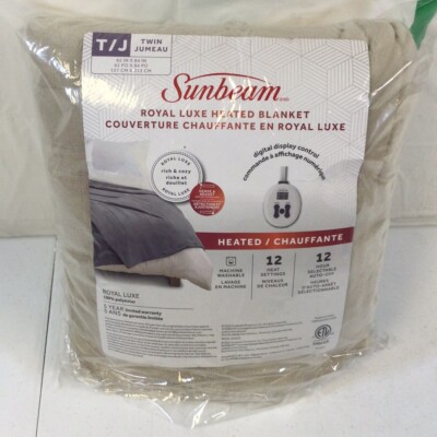 Sunbeam Beige 100% Polyester Royal Luxe Heated Electric Blanket Size Twin |  eBay