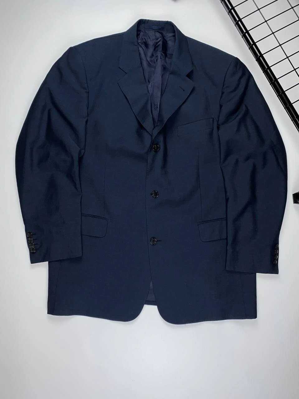 Giacca blu Burberry vintage lana blazer e mohair squisita WA 0560