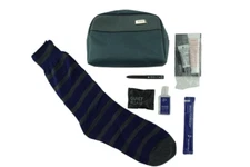 Tumi NEW Genuine Delta Amenity Kit Kiehls Toiletry Travel Bag Gray Soft Case Lot