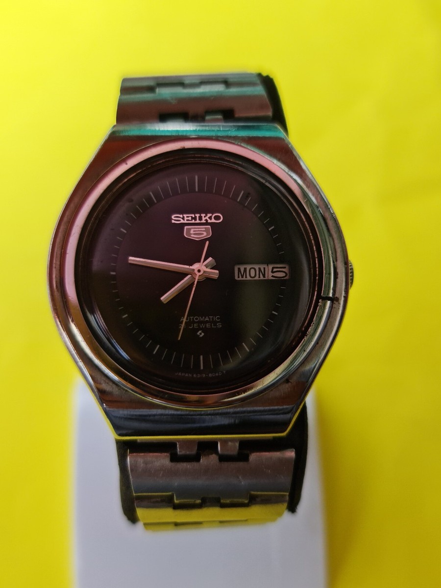 Vintage Seiko 5 Automatic 6319-8040 Stainless Steel 21 Jewels