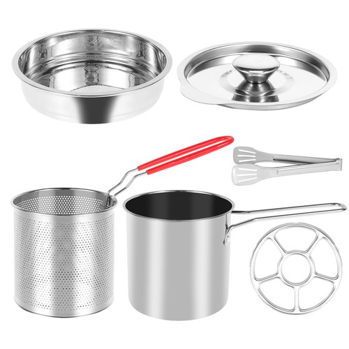Deep Fryer Stainless Steel Uncoated Fryer Heat Resistant Oil Filter Pot Fryer﹏ - Picture 16 of 27