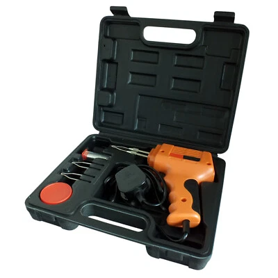 POWERTIME ONLINE 175W Electric Soldering Gun Iron Kit LED Light 3 x Tips Solder Wire Flux + Case