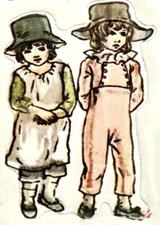 SEALED Vintage KATE GREENAWAY Old Fashioned Seals (3) Full Sheets Merrimack